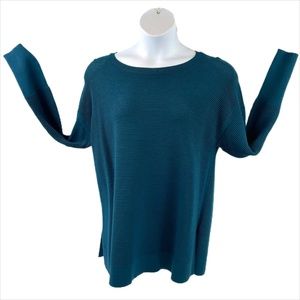 NWT Lafayette 148 Ribbed Empress Teal Tunic, Women's L.